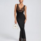Lace V-neck Bandage Maxi Dress