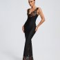 Lace V-neck Bandage Maxi Dress