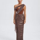 Bandage Bustier Draped Maxi Dress