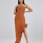 Strapless Feather Trim Bandage Long Dress