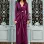 V Neck Long Sleeve Elegant Maxi Bodycon Dress