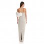 One Shoulder Sleeveless Pearl Maxi Bodycon Dress