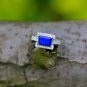 Trendy Natural Blue Lapis Lazuli 925 Sterling Silver Adjustable Ring