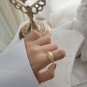 Created Shell Pearl Star 925 Sterling Silver Adjustable Ring