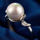 Waves Shell Pearl CZ 925 Sterling Silver Adjustable Ring Waves Shell Pearl CZ 925 Sterling Silver Adjustable Ring