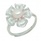 Handmade Designed Freshwater Cultured Natural Pearl Adjustable Ring