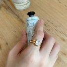Simple Baguette CZ Solid 925 Sterling Silver Adjustable Ring