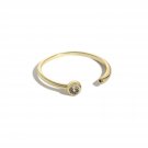 Simple Round CZ Tube 925 Sterling Silver Adjustable Ring