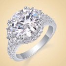 Elegant Round Moissanite CZ 925 Sterling Silver Adjustable Stacker Ring