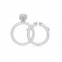 Simple Double Oval Moissanite CZ 925 Sterling Silver Adjustable Stacker Ring