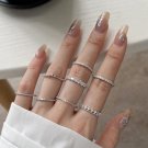 Minimalism Elegant CZ Lines 925 Sterling Silver Adjustable Ring