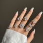 Elegant White Green Blue Oval 8A Cubic Zirconia 925 Sterling Silver Ring