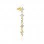CZ Flower Crescent Moon 925 Sterling Silver Dangling Earring Adjustable Ring