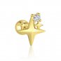Casual Four Pointed Star 925 Sterling Silver Necklace Earring (Single)