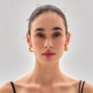 Elegant Lightweight 999 Pure Silver Irregular Three U-shape Hoop Earrings