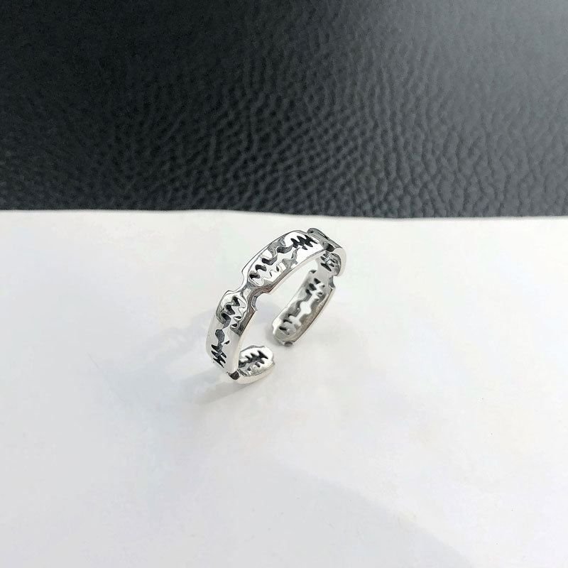 Hollow Blade 925 Sterling Silver Adjustable Ring