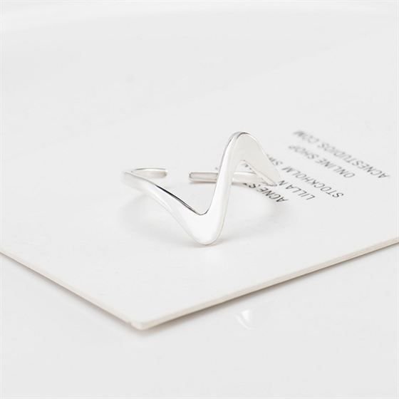 Irregular Wave 925 Sterling Silver Adjustable Ring