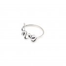 Vintage Hollow Love Letters 925 Sterling Silver Adjustable Ring