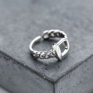 Sweet Hollow Lock Twisted 925 Silver Adjustable Ring