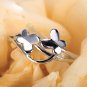 Two Butterflies Twisted 925 Sterling Silver Adjustable Ring