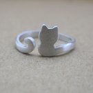Adjustable Cute Cat 925 Sterling Silver Ring