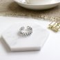 Vintage Silver Net Solid 925 Sterling Silver Adjustable Ring For Women