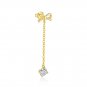 Honey Moon Golden CZ Bow-Knot 925 Sterling Silver Earring