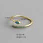 Colorful Oval CZ Snake 925 Sterling Silver Adjustable Ring