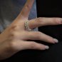 Casual Irregular Tube Pattern 925 Sterling Silver Adjustable Ring
