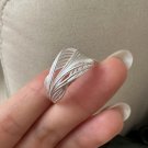 Modern Multi Layers Cross 925 Sterling Silver Adjustable Ring