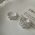 Graduation Multi Beads Layers 925 Sterling Silver Adjustable Ring