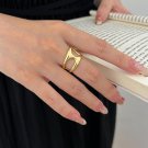 Masculine Geometry 925 Sterling Silver Irregular Hole Adjustable Ring