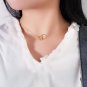 Geometric Round Triangle Linked 925 Sterling Silver Necklace