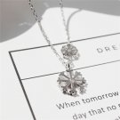 Large Small Snowflake 925 Sterling Silver Necklace