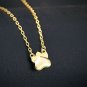 18K Yellow Cat Beat Red Paw 925 Sterling Silver Necklace