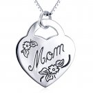 Love Mom Heart-shaped Chic 925 Sterling Silver Necklace