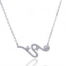 Elegant Crimp CZ 925 Sterling Silver Adjustable Necklace