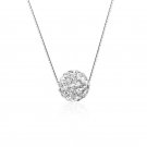 Simple Round Spherical White 925 Sterling Silver Lucky Necklace