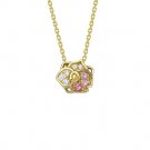 Girl Pink CZ Rose Flower 925 Sterling Silver Necklace
