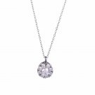 Simple Round CZ 925 Sterling Silver Necklace