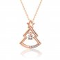 CZ Hollow Christmas Tree 925 Sterling Silver Necklace