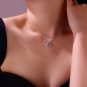 Graduation Moissanite CZ Bow-Knot 925 Sterling Silver Necklace