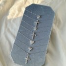 Modern 8A Cubic Zirconia Cross Heart 925 Sterling Silver Necklace