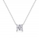 Classic Geometry Square c CZ 925 Sterling Silver Necklace