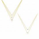 CZ Hollow Circle Rectangle Crown 925 Sterling Silver Stacker Necklace
