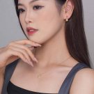 Waterdrop CZ Bag 925 Sterling Silver Hoop Earrings Necklace