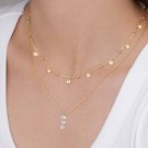 Women Three Shining CZ Round Glitter 925 Sterling Silver Necklace