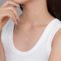 Women Three Shining CZ Round Glitter 925 Sterling Silver Necklace