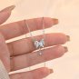 Girl Sweet Shining CZ Bow-Knot 925 Sterling Silver Necklace