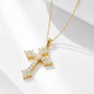 Modern Luxury Micro Setting White CZ Cross 925 Sterling Silver Necklace
